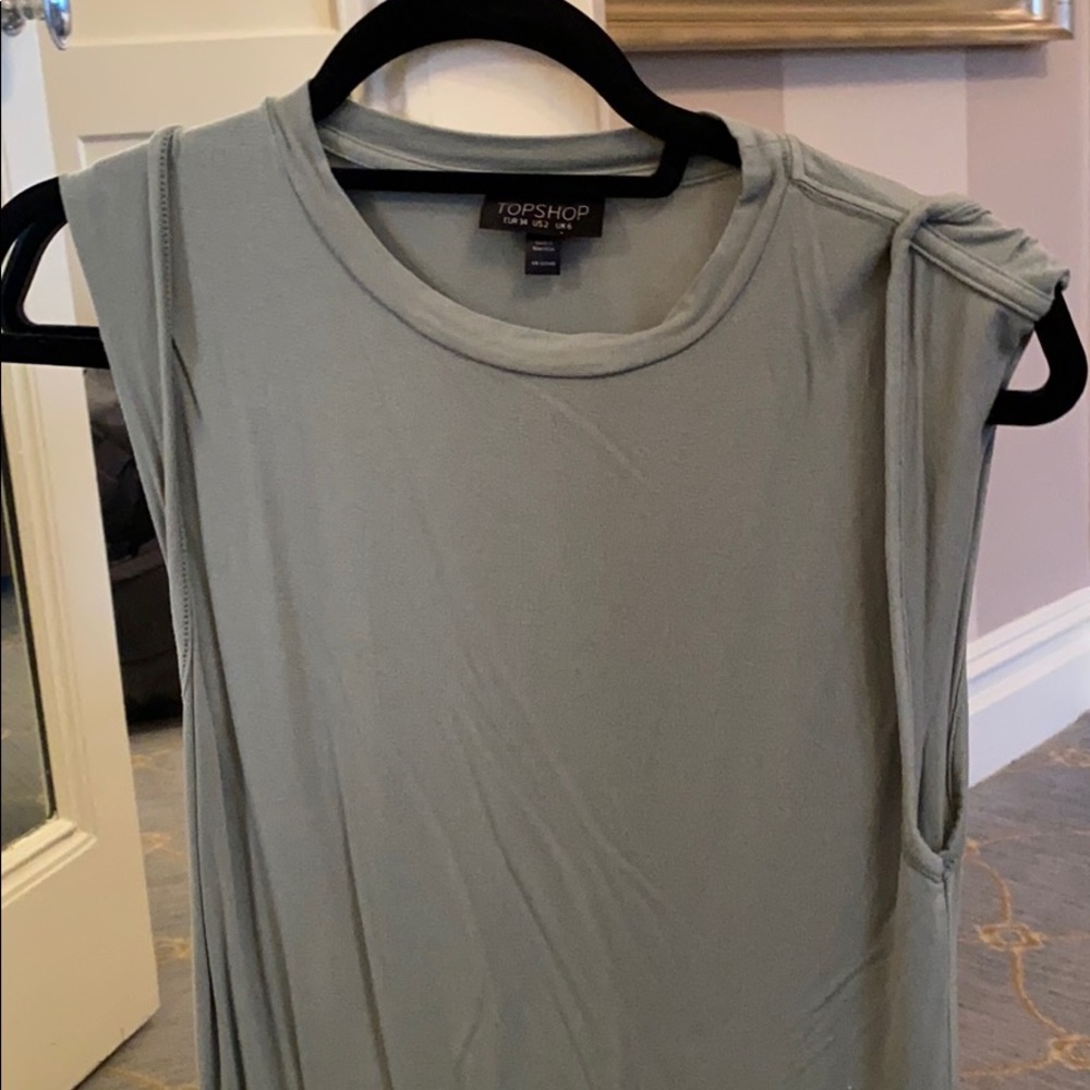 Topshop sleeveless green top